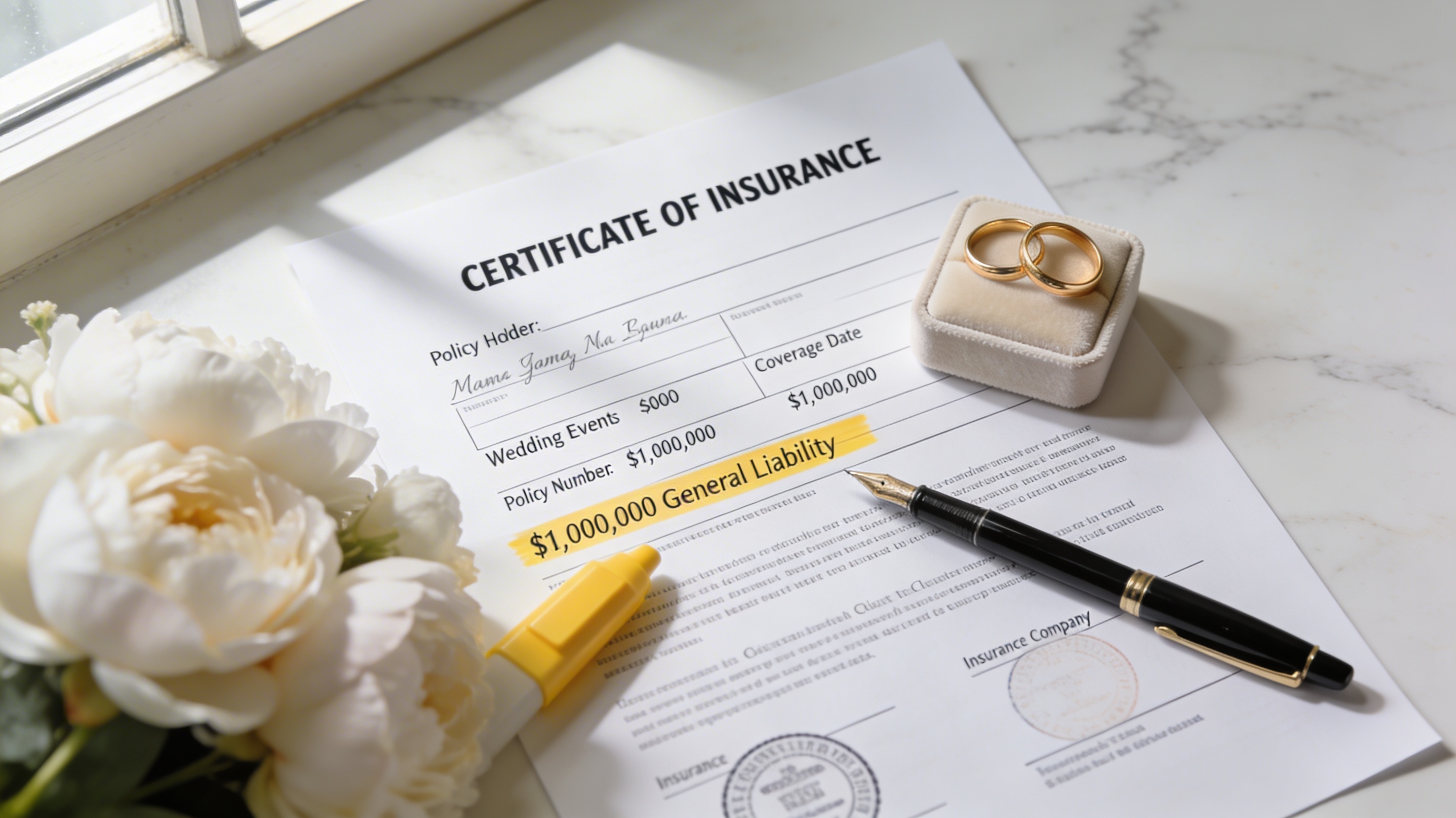Insurance Certificate for Wedding: COI Costs in 2026